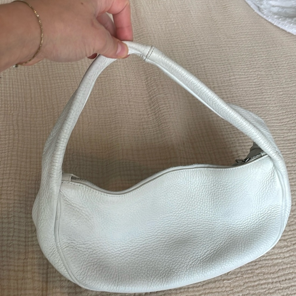 Large size By far white baguette style purse. Gently used condition.